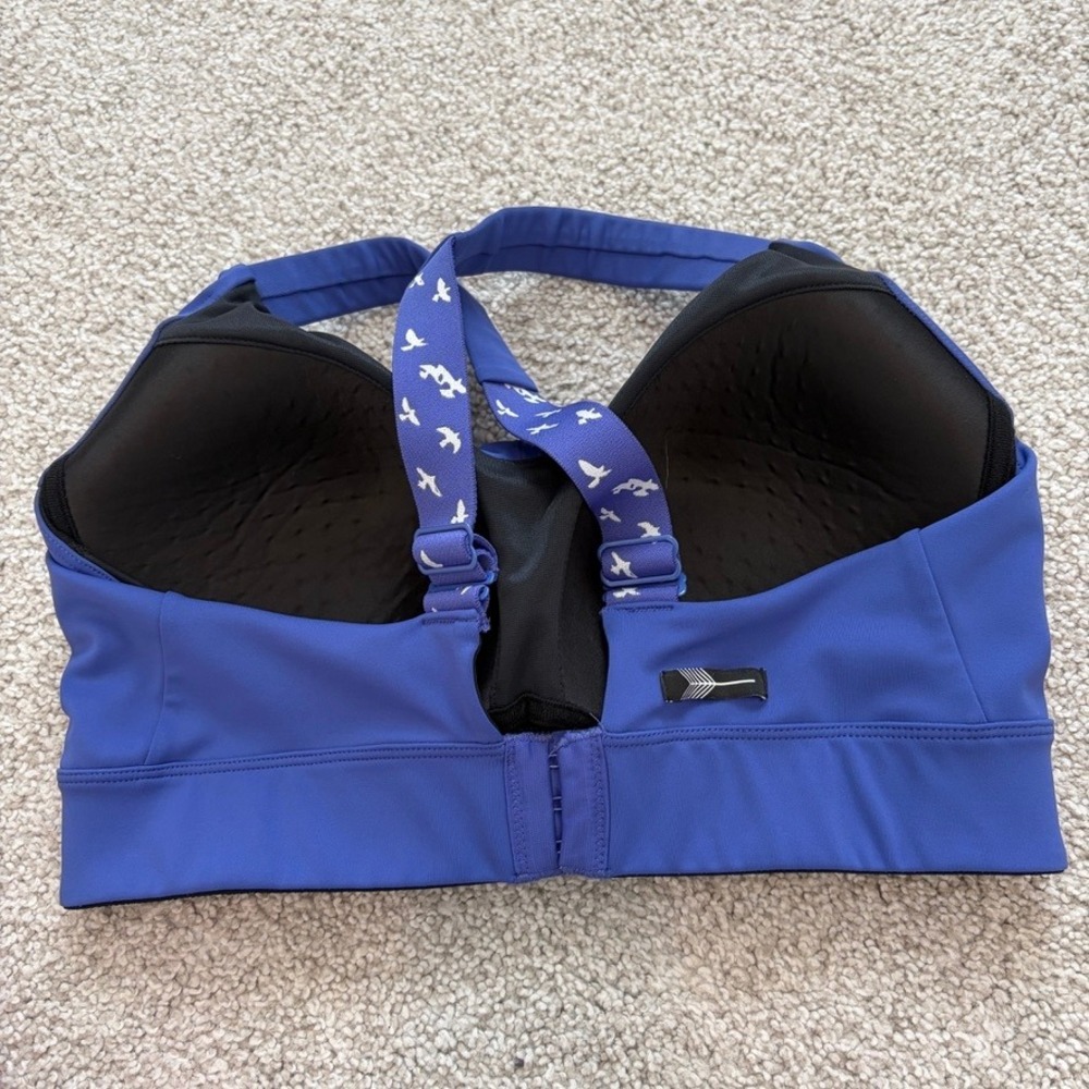 Oiselle High Impact Sports Bra Womens 38C Blue Running Gym Athletic - Picture 3 of 5
